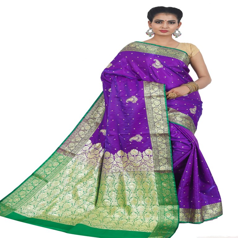 Kamila Creation Self Design Banarasi Silk Blend Saree